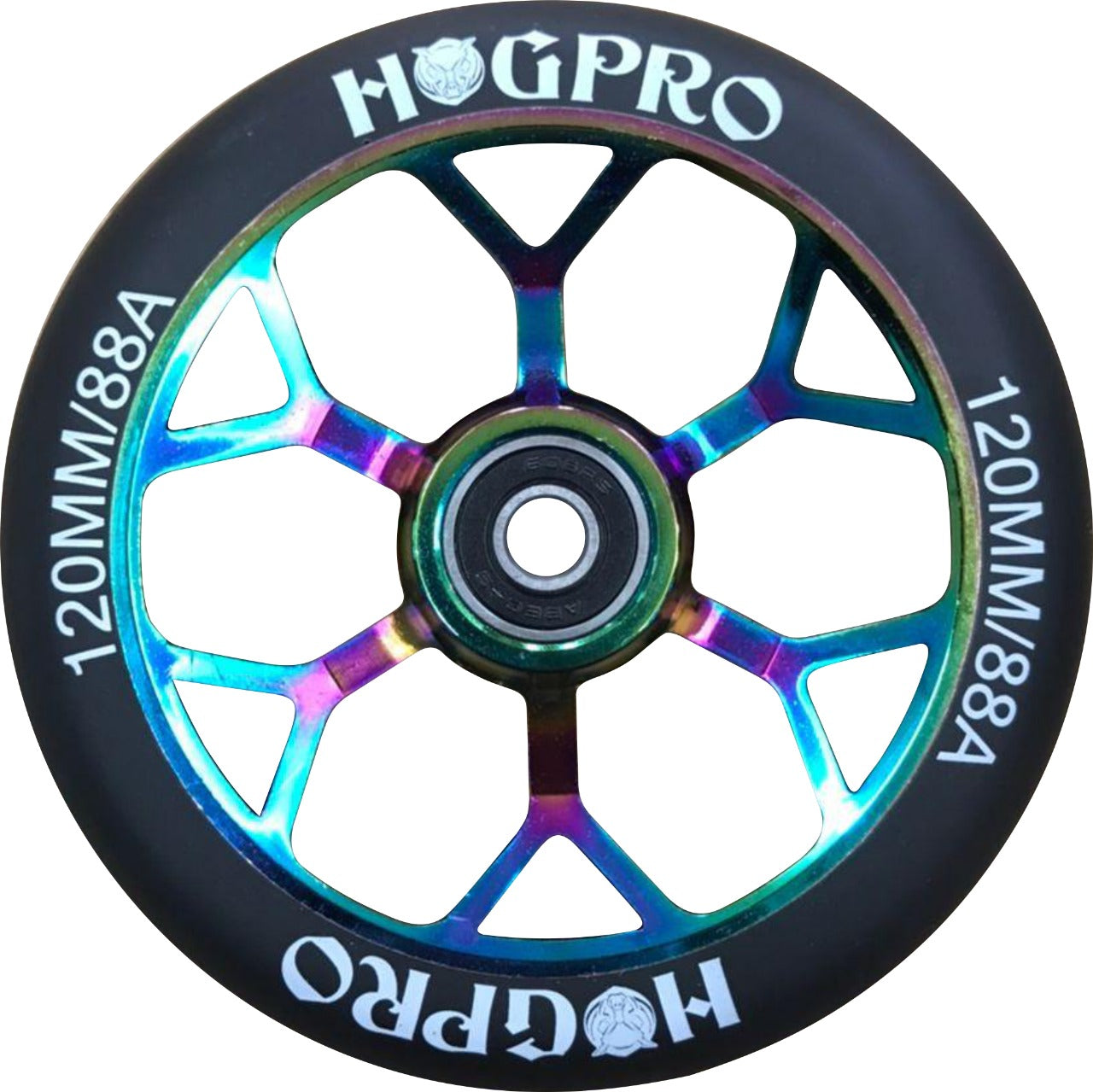 HogPro wheels - 120mm - WILD HOG - Black on Neo Chrome