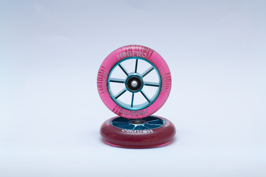 HogPro Wheels - 110mm - RETRO WHEELS - Red on Blue