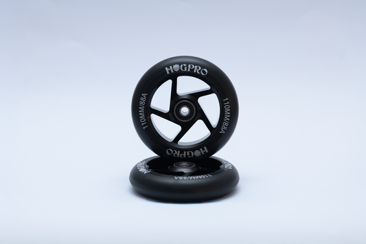 HogPro wheels - 110mm - ROLLING STAR - Black on black (5 spoke)